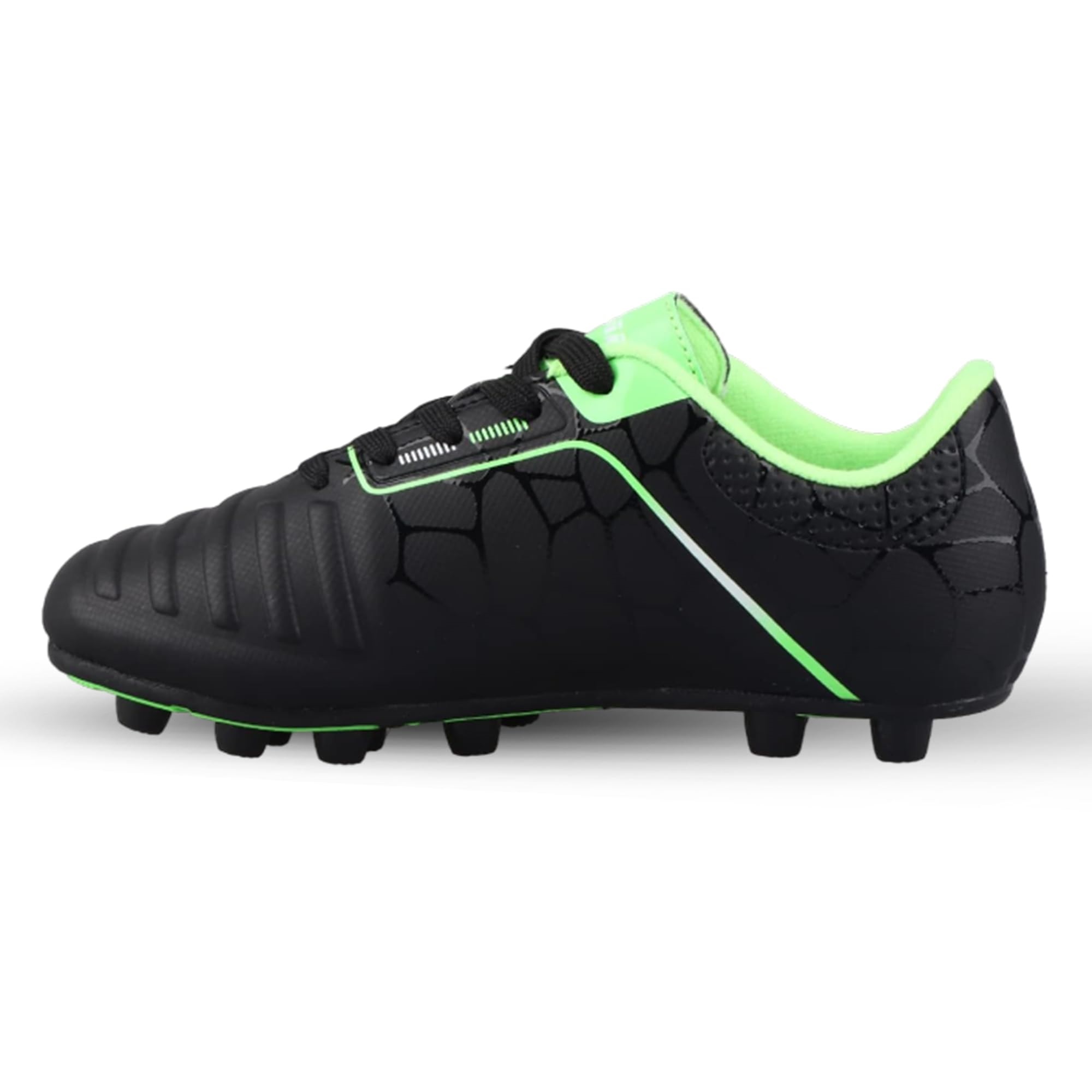 Vizari Kids Catalina JR FG Outdoor Firm Ground Soccer Shoes/Cleats  for Boys and Girls (Black/Green/White, 10.5 Little Kid)