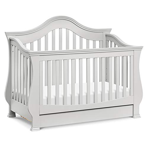 Million Dollar Baby classic Ashbury 4-in-1 convertible crib with Toddler Bed conversion Kit in cloud grey, greenguard gold certi
