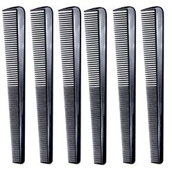 LUXXII (6 Count) 7.5" Barber Hair Comb Beard & Mustache Pocket Combs for Men's Hair Beard Mustache and Sideburns