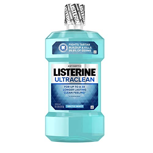 listerine ultraclean oral care antiseptic mouthwash with everfresh technology to help fight bad breath, gingivitis, plaque an