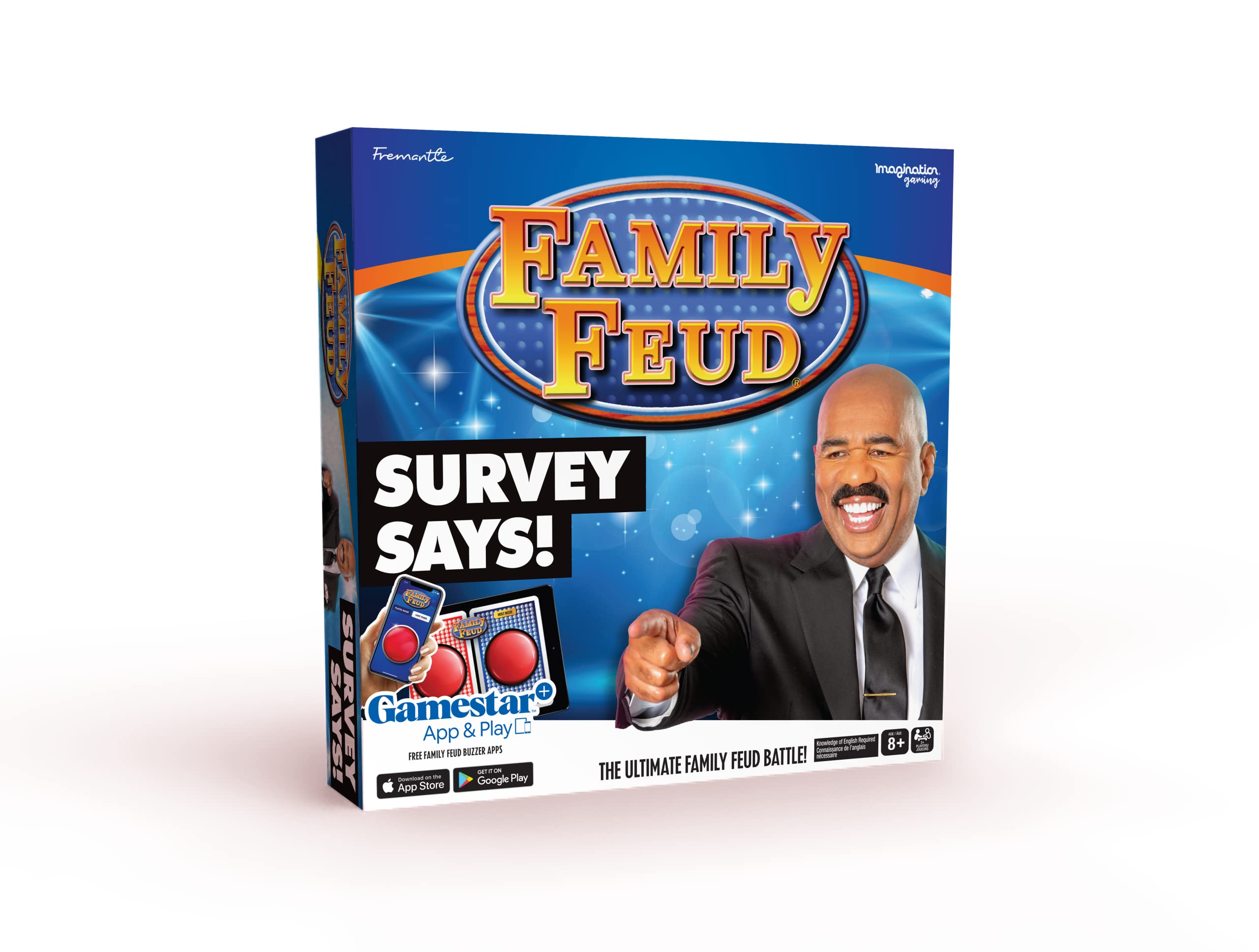 Imagination Gaming Family FEUD Survey Says Edition card game complete with Hundreds of Survey Questions 150 Question cards 50 Fast Money cards comp