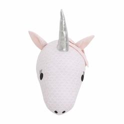 NoJo Pink & White Unicorn Plush Head Wall Decor, Pink, White