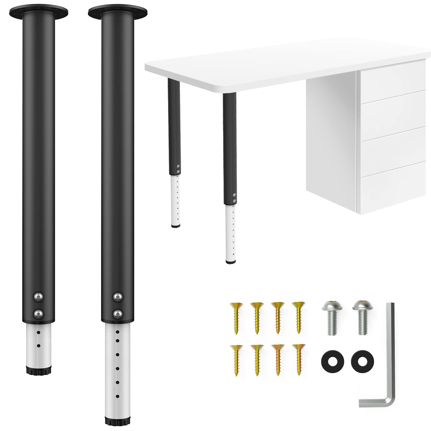IRENPORU 4 PCS Adjustable Table Legs, 21.5" 37" Heavy Duty Metal