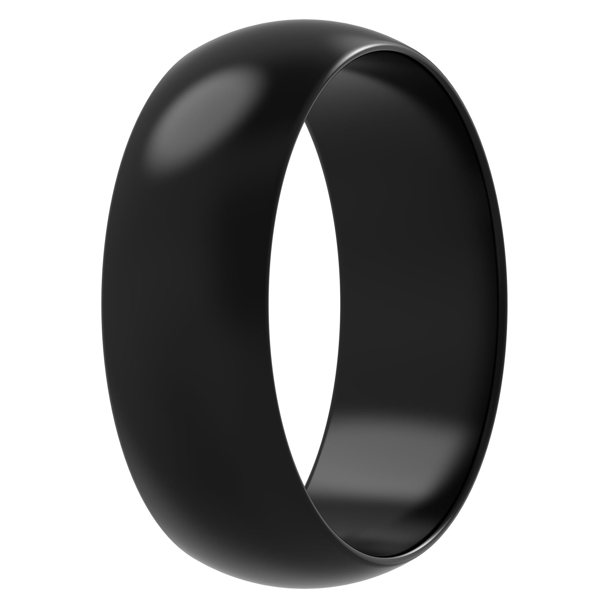 ThunderFit Silicone Wedding Ring for Men - 1 Ring (Men Black, 9-9.5 (19.30mm)