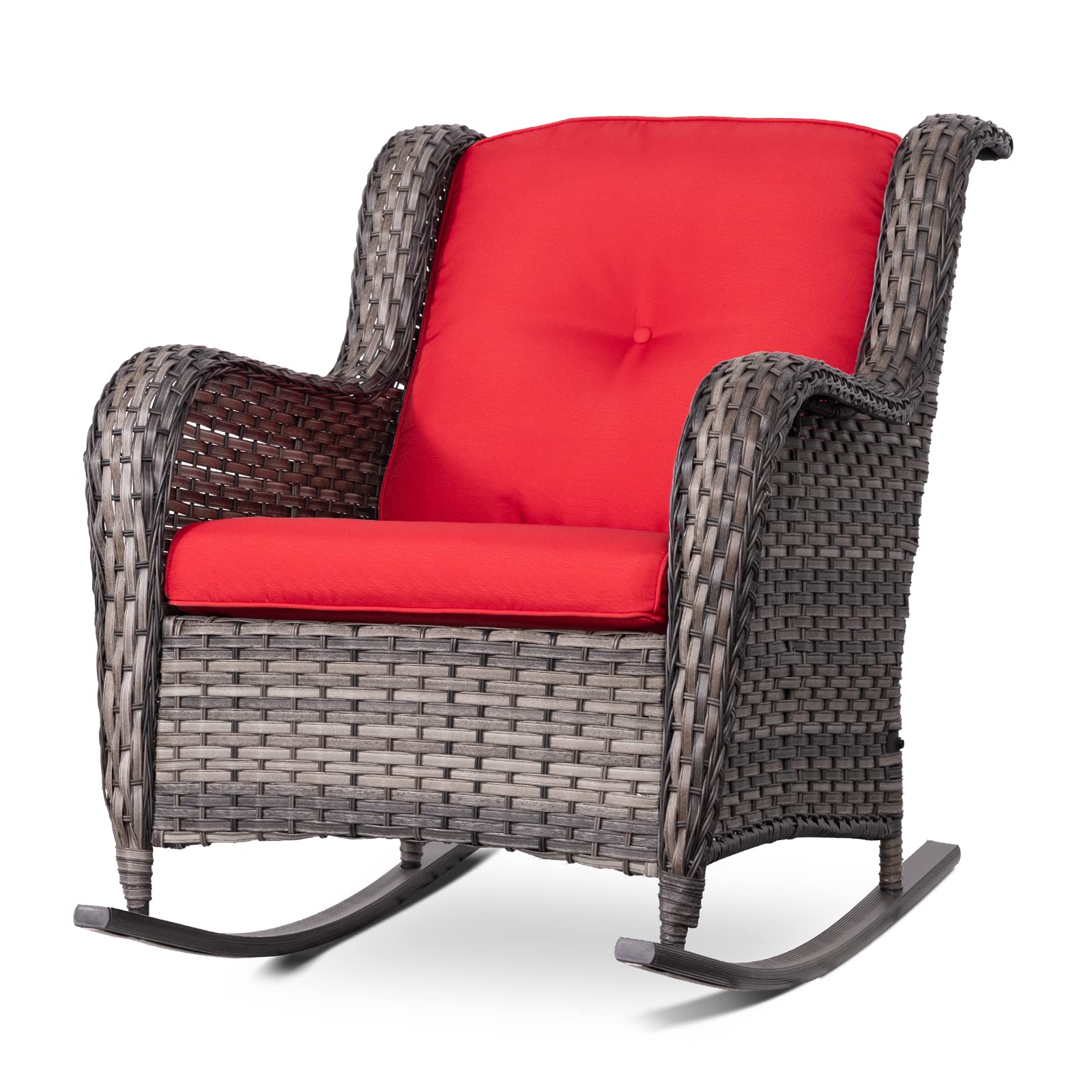 Joyside Outdoor Wicker Rocking Chair All-Weather Patio Yard Furniture ...