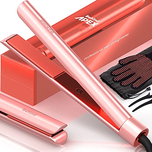 Bekind Apex 2-in-1 Hair Straightener Flat Iron, Straightener and Curler for All Hairstyles, 15s Fast Heating, Temperature Memory