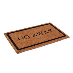 BirdRock Home Go Away Coir Doormat - 18 x 30 Inch - Standard Welcome Mat with Black Border and Natural Fade - Vinyl Backed - Out