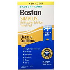 Boston SIMPLUS Contact Lens Solution by Boston Simplus, for Gas Permeable Contact Lenses, Contact Lens Case Included, 1 Fl Oz