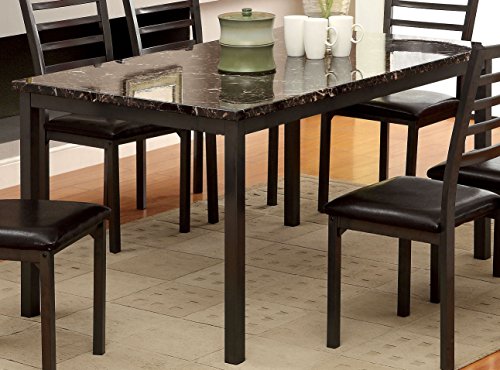 Furniture of America Casella Faux Marble Top Dining Table, 60-Inch
