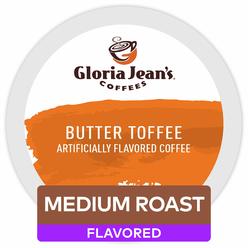 Gloria Jean's Coffees Butter Toffee, Single-Serve Keurig K-Cup Pods, Flavored Medium Roast Coffee, 48 Count