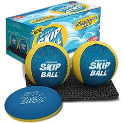 Activ Life Ultimate Skip Ball (Yellow/Cyan) Top Beach Games, Water Toys & Gifts for Kids Birthday Presents & Christmas Stocking Stuffers fo