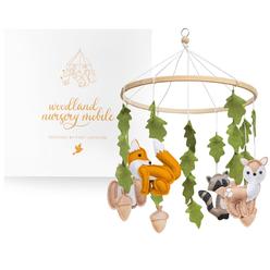 First Landings Woodland Baby Mobile for Crib - Baby Nursery Mobiles - Woodland Nursery Decor Theme - Gender Neutral Baby Stuff -