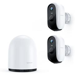 WUUK 2 Cameras for Home Security Outdoor Wireless WiFi, WUUK 2K Battery Powered Outdoor Wireless Security Camera with Base Station, N