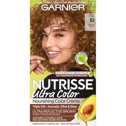 Garnier Hair Color Nutrisse Ultra Color Nourishing Creme, B3 Golden Brown (Spiced Rum) Permanent Hair Dye, 1 Count (Packaging Ma