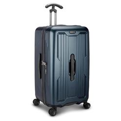 Traveler's Choice Ultimax II 26" Medium Trunk Spinner Luggage, Tie Down Straps, Matte Navy, Checked Inch