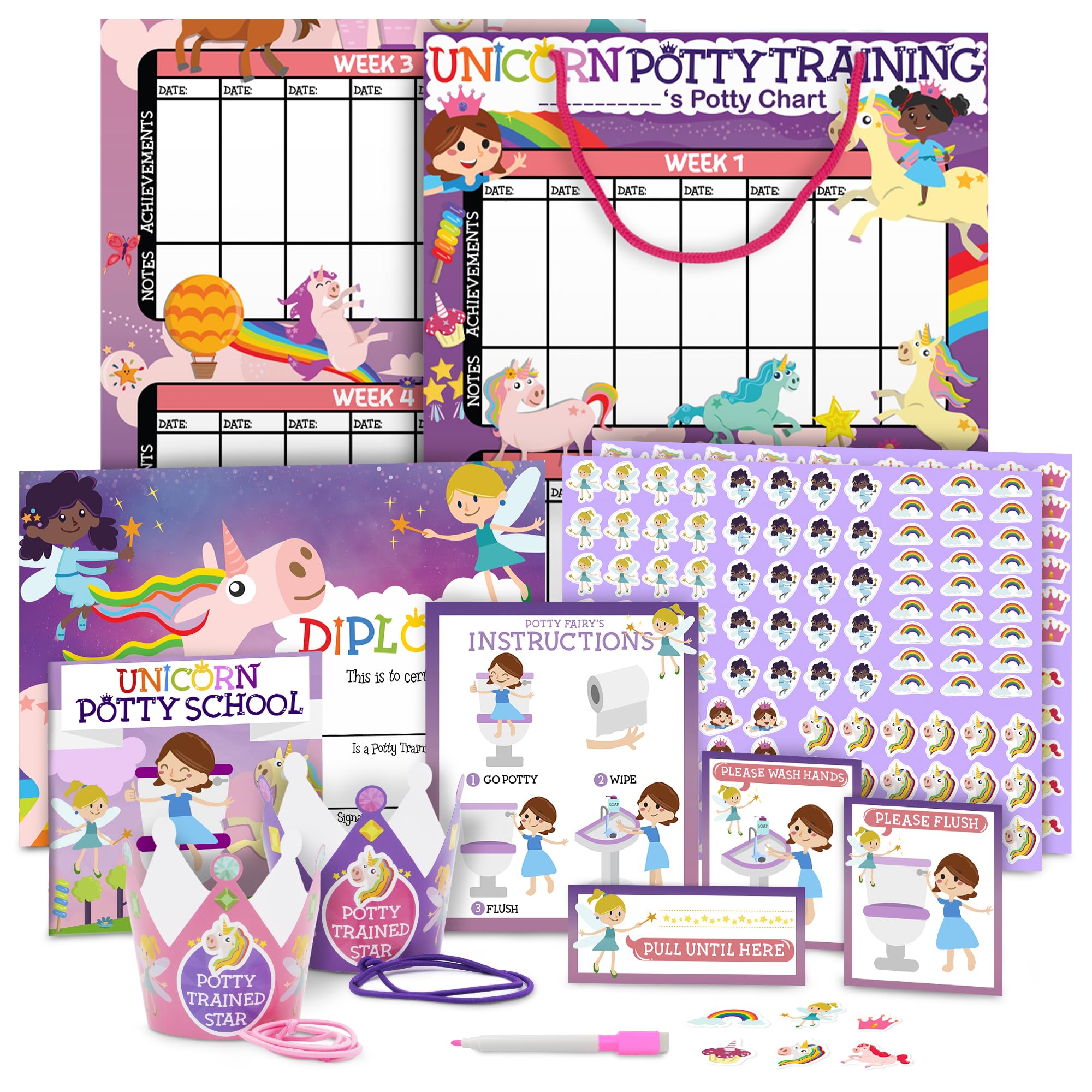cozy-greens-potty-training-chart-for-toddlers-girls-unicorn-design-sticker-chart-4-week-reward-chart-213-cute-stickers-certificate-i