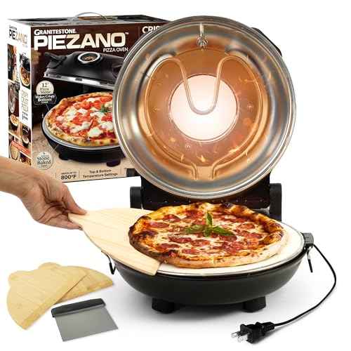 Granitestone Piezano Pizza Oven by Granitestone - Electric Pizza Oven Indoor Portable, 12 Inch Indoor Pizza Oven Countertop, Stone Baked Pizz