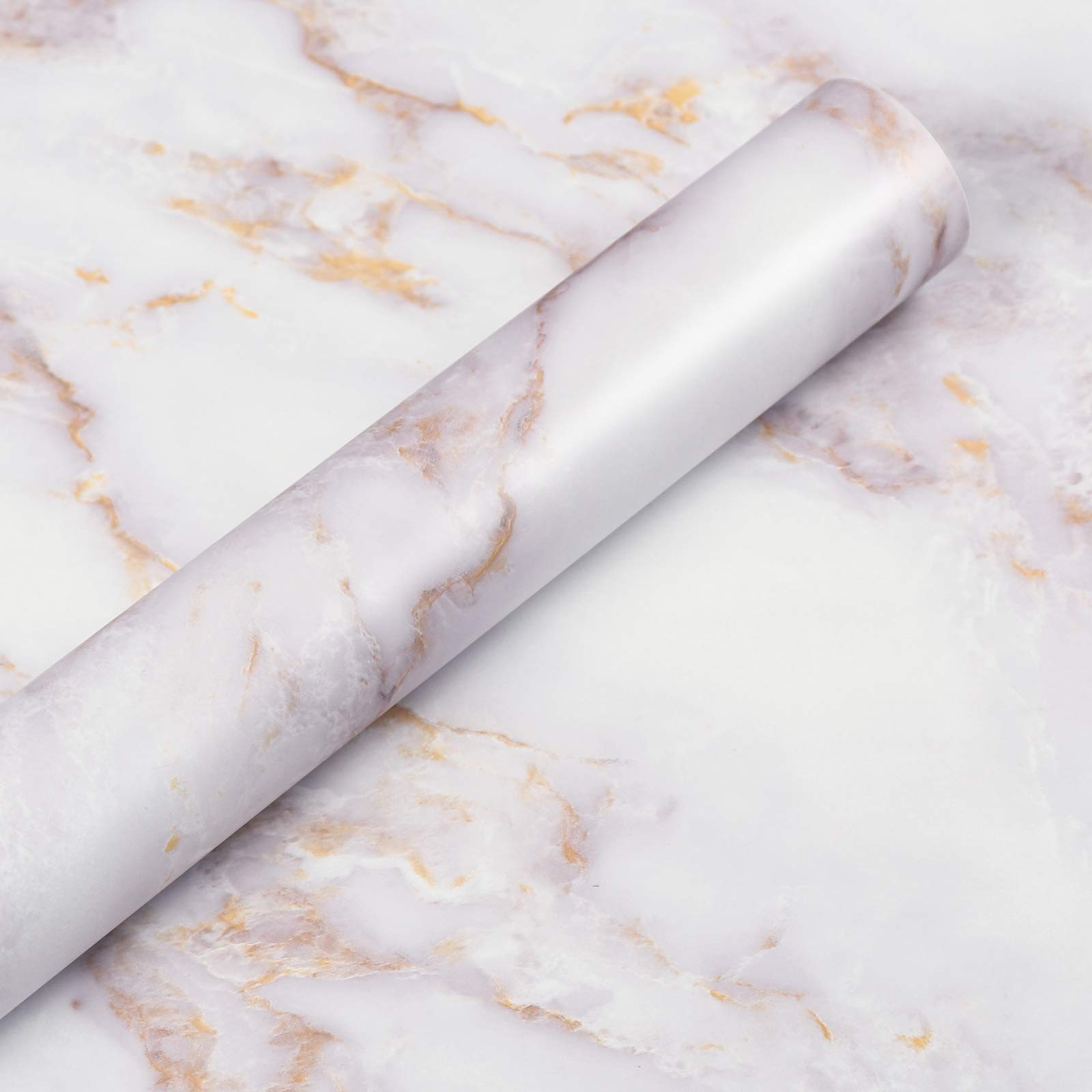 Livelynine Gold Marble Contact Paper Peel and Stick Countertops for Kitchen Table Desk Counter Top Covers Self Adhesive Wallpape