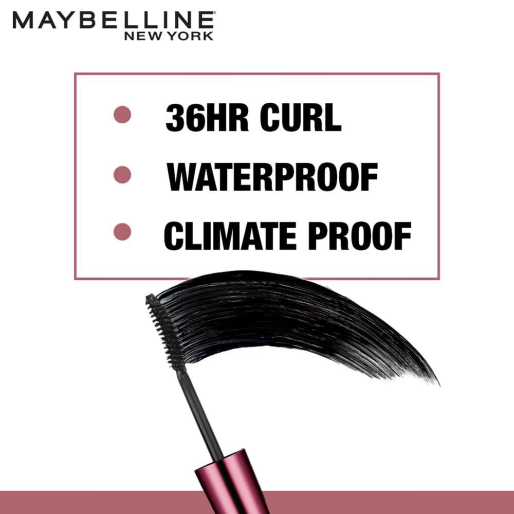 Maybelline New York Mascara, Curls Lashes, Highly Pigmented Colour, Long-lasting, Waterproof, Hypercurl , Black, 9.2ml