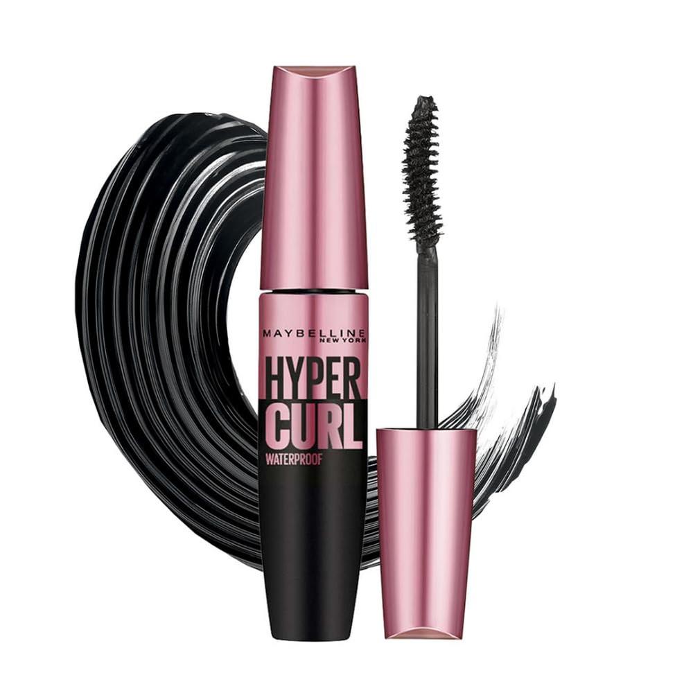 Maybelline New York Mascara, Curls Lashes, Highly Pigmented Colour, Long-lasting, Waterproof, Hypercurl , Black, 9.2ml
