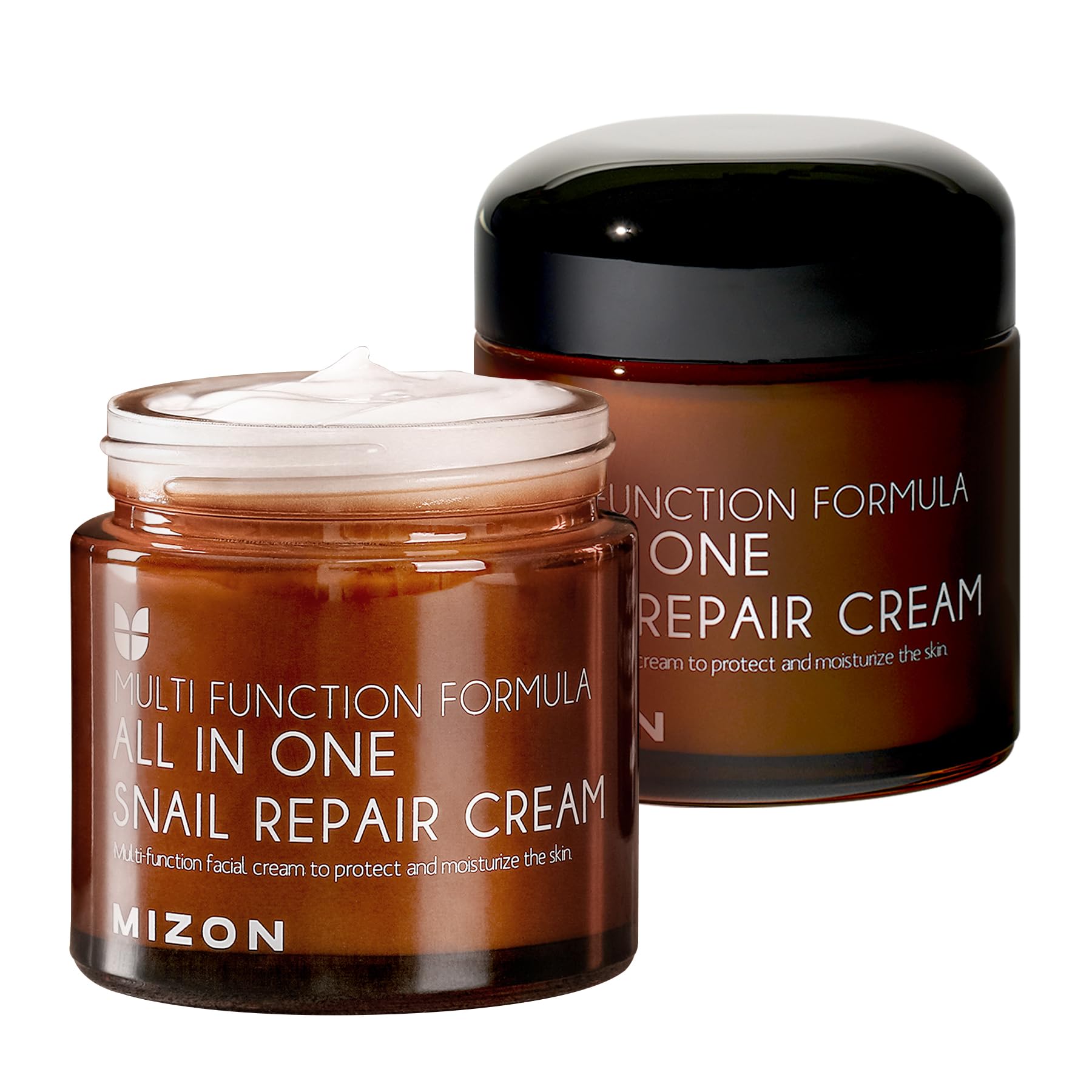 MIZON All in One Snail Repair cream, Face Moisturizer with Snail Mucin Extract, Recovery cream, Korean Skincare, Wrinkle & Blemi
