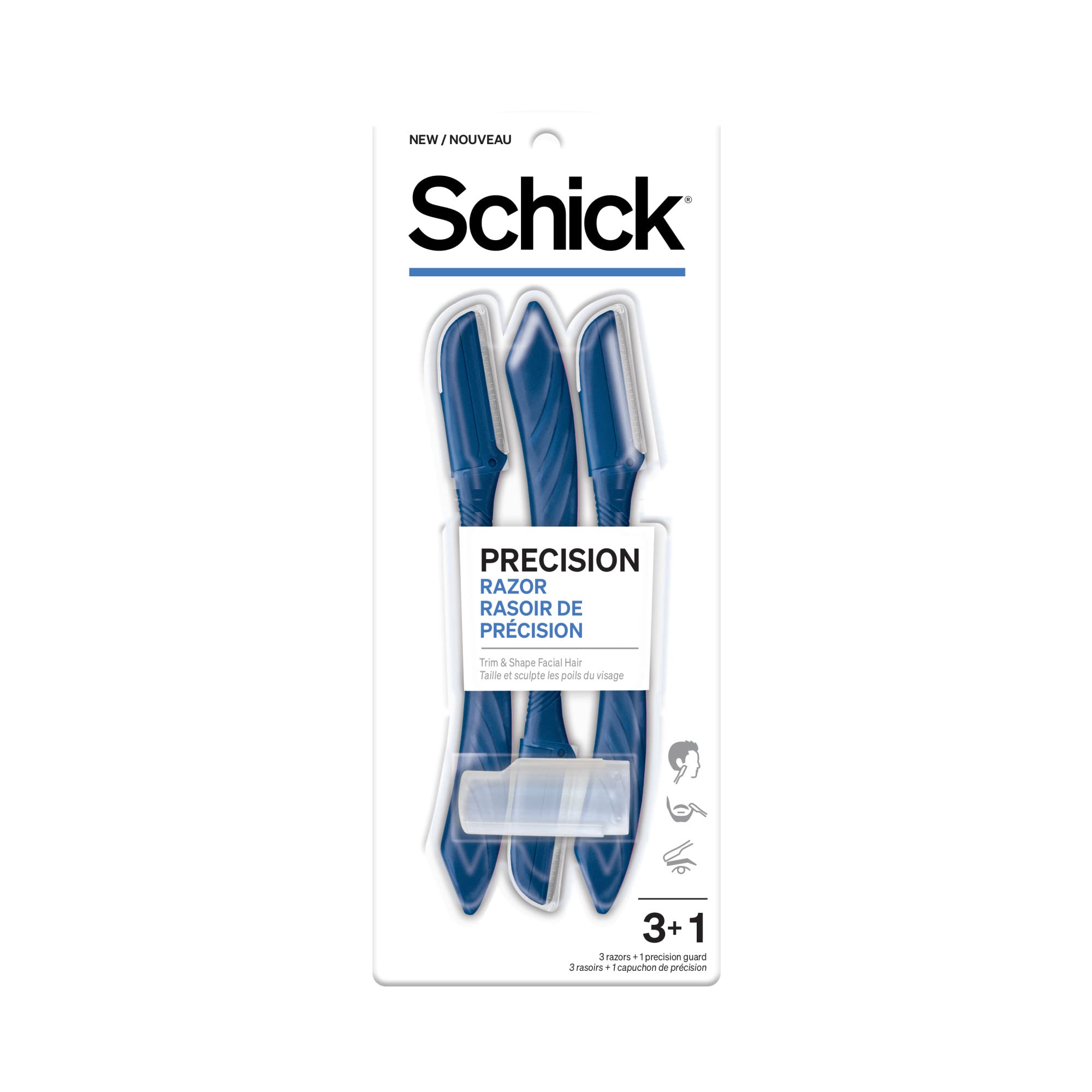 Schick Precision Razor — Precision Razor for Men, Edging Razors, Disposable Razors Men, 3 Count (Pack of 1)