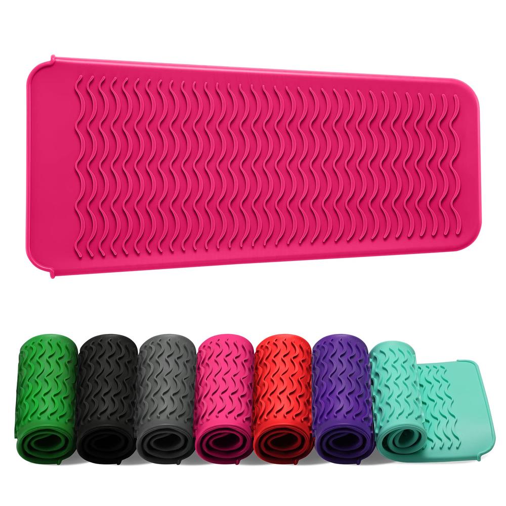 ZAXOP Resistant Silicone Mat Pouch for Flat Iron, Curling Iron,Hot Hair Tools (Hotpink)
