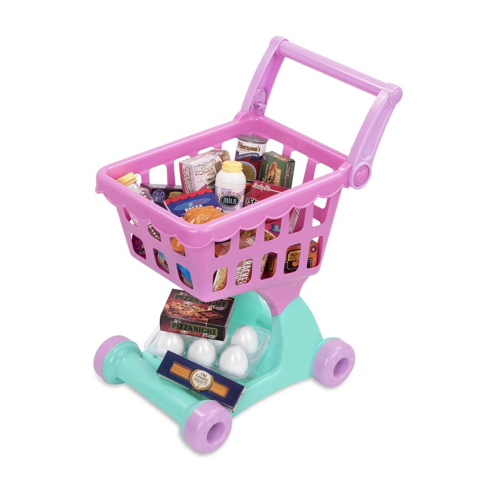 Battat- Play Circle- Shopping Cart - Toy Food - Play Kitchen For Toddlers- Pretend Play- Shopping Day Grocery Cart- 2 years +