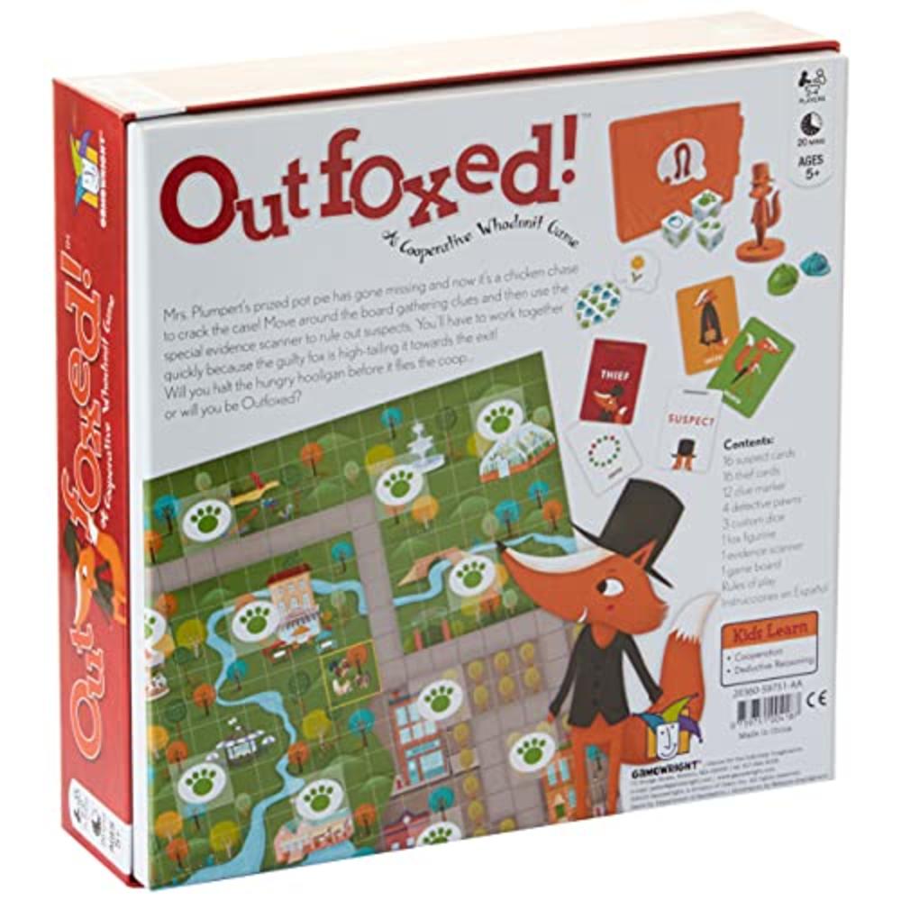 Gamewright OUTFOXED, A CLASSIC WHO DUNNIT GAME FOR PRESCHOOLERS, 4 players