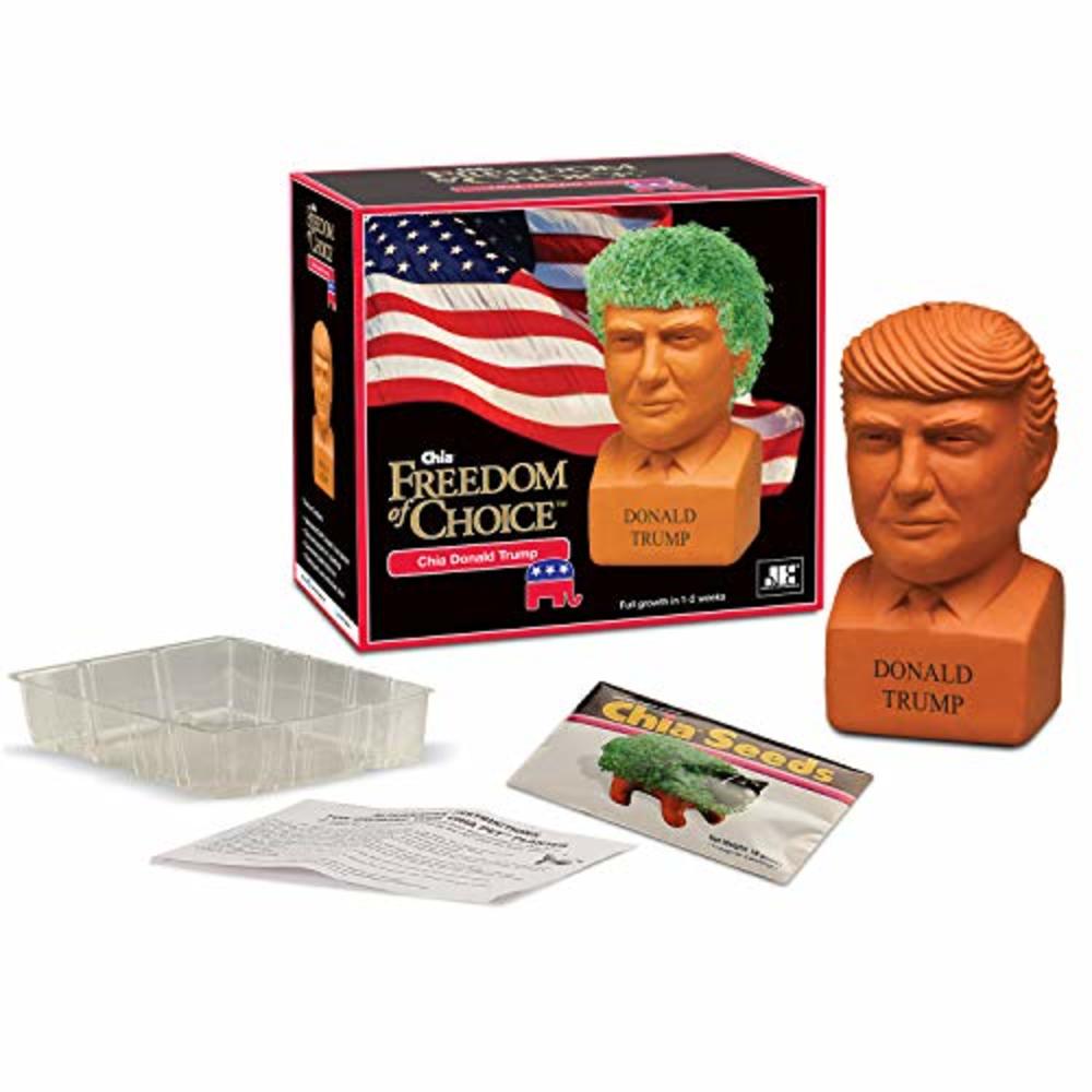 Chia Donald Trump President with Seed Pack, (8" x 4.5" x 7.3") Decorative Pottery Planter, Easy to Do and Fun to Grow, Novelty G