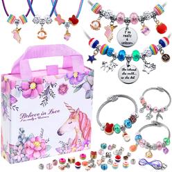 COO&KOO Charm Bracelet Making Kit, A Unicorn Girls Toy That Inspires Creativity and Imagination, Crafts for Ages 8-12 with Jewel