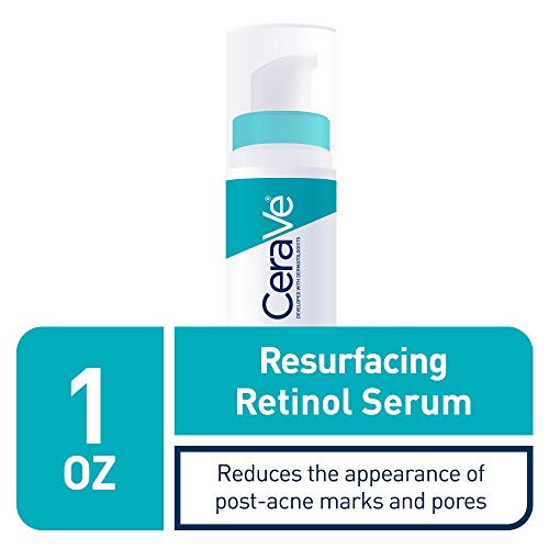 ceraVe Retinol Serum for Post-Acne Marks and Skin Texture  Pore Refining, Resurfacing, Brightening Facial Serum with Retinol and