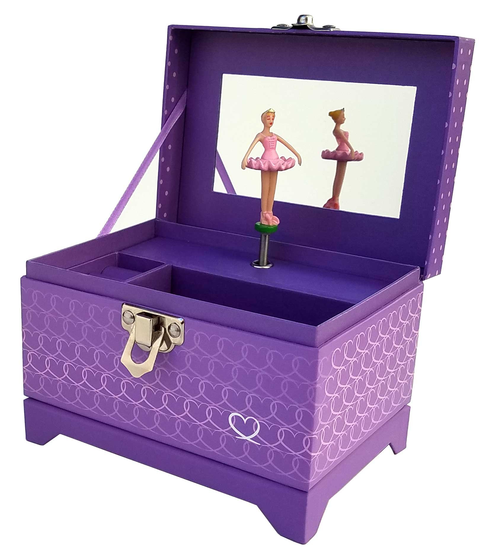 My Tiny Treasures Box company Ballerina Music Box (Heart Ballerina Music Box - Purple)