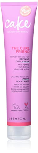 Cake Beauty Curl Friend Defining Curl Cream - Bounce Curly Hair Styling Product & Anti Frizz Control Heat Protectant for Hair De