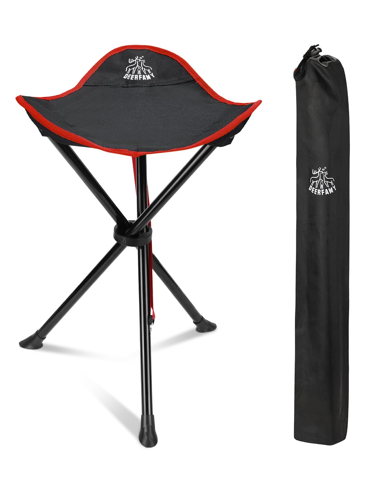 DEERFAMY Folding Camping Tripod Stools, Portable 3 Legs Tall Slacker Chair Tripod Seat for Outdoor Hiking Hunting Fishing Picnic