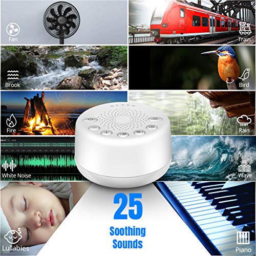 Easysleep Sound White Noise Machine with 25 Soothing Sounds and Night Lights with Memory Function 32 Levels of Volume and 5 Slee
