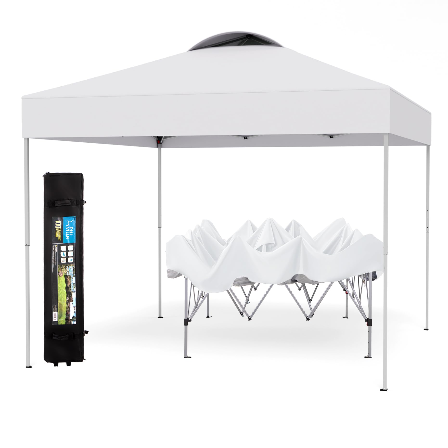 PHI VILLA Outdoor Pop up Canopy 10'x10' Tent Camping Sun ShelterSeries