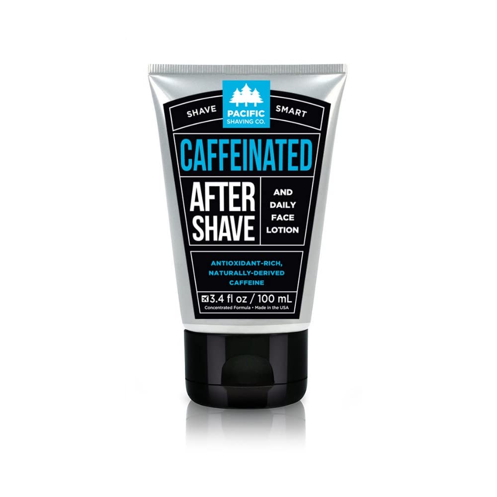 Pacific Shaving Company Caffeinated Aftershave, Men's Grooming Product - Antioxidant Daily Face Lotion + After Shave - Soothing