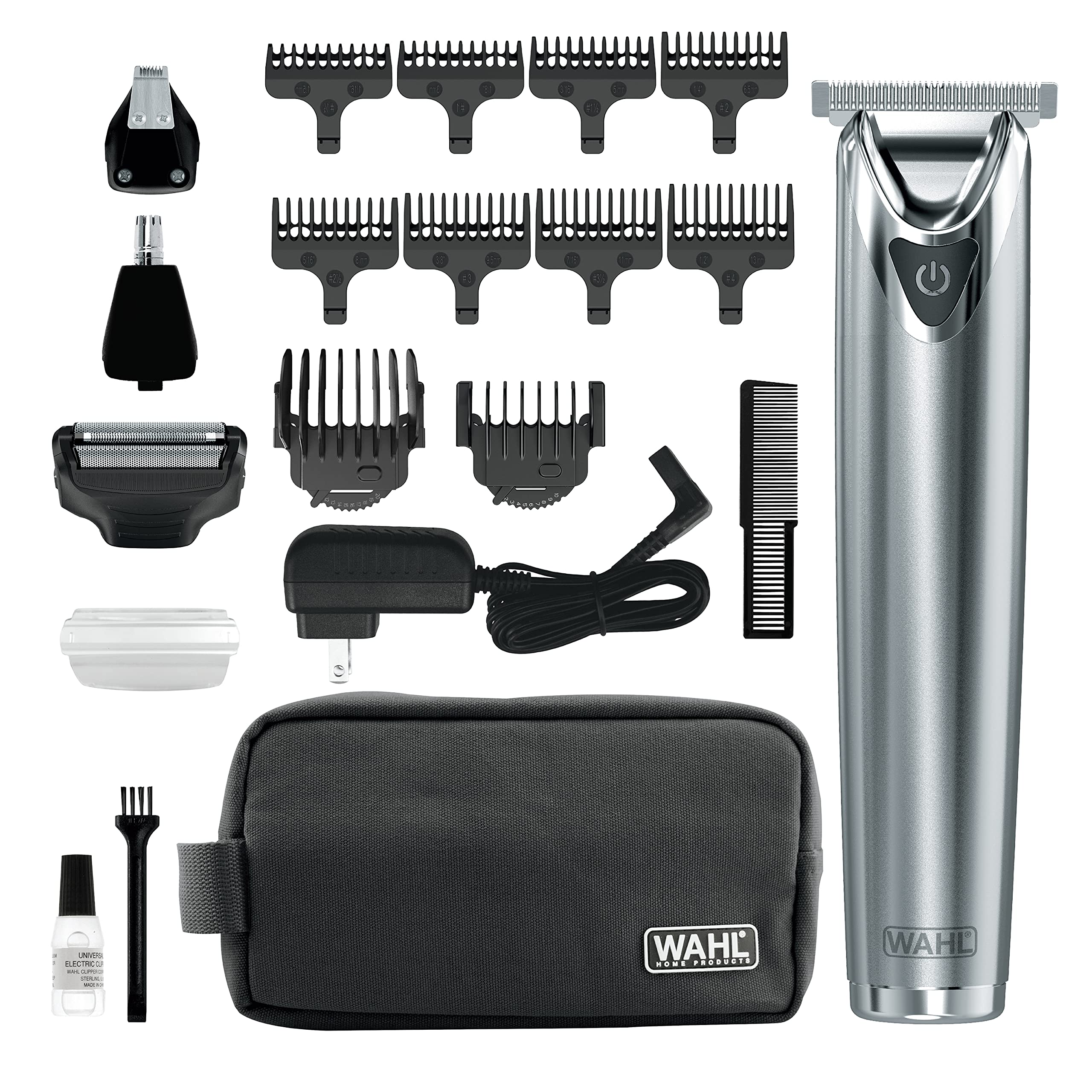Wahl USA Stainless Steel Lithium Ion Beard Trimmer for Men
