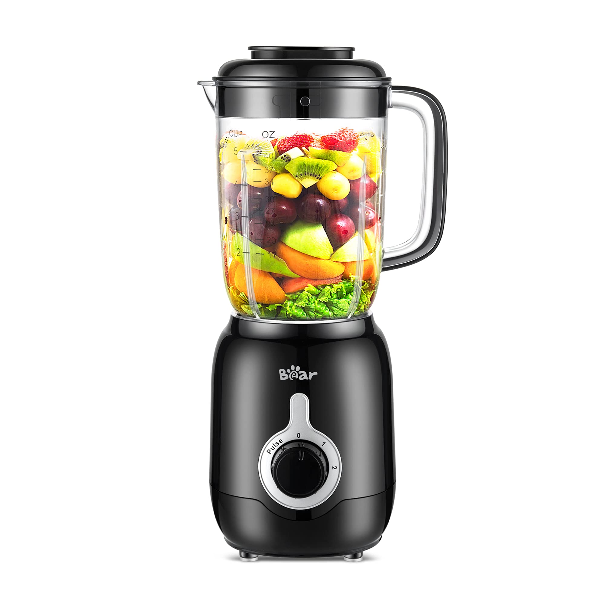 Bar Bear Blender, 2023 Upgrade 700W Shakes and Smoothies Blender with 40oz Countertop Blender Cup for Kitchen, 3-Speed for Crushing