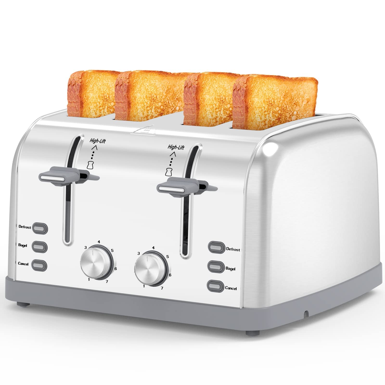 LAINSTEN Toaster Slice,Retro Stainless Steel Toater with