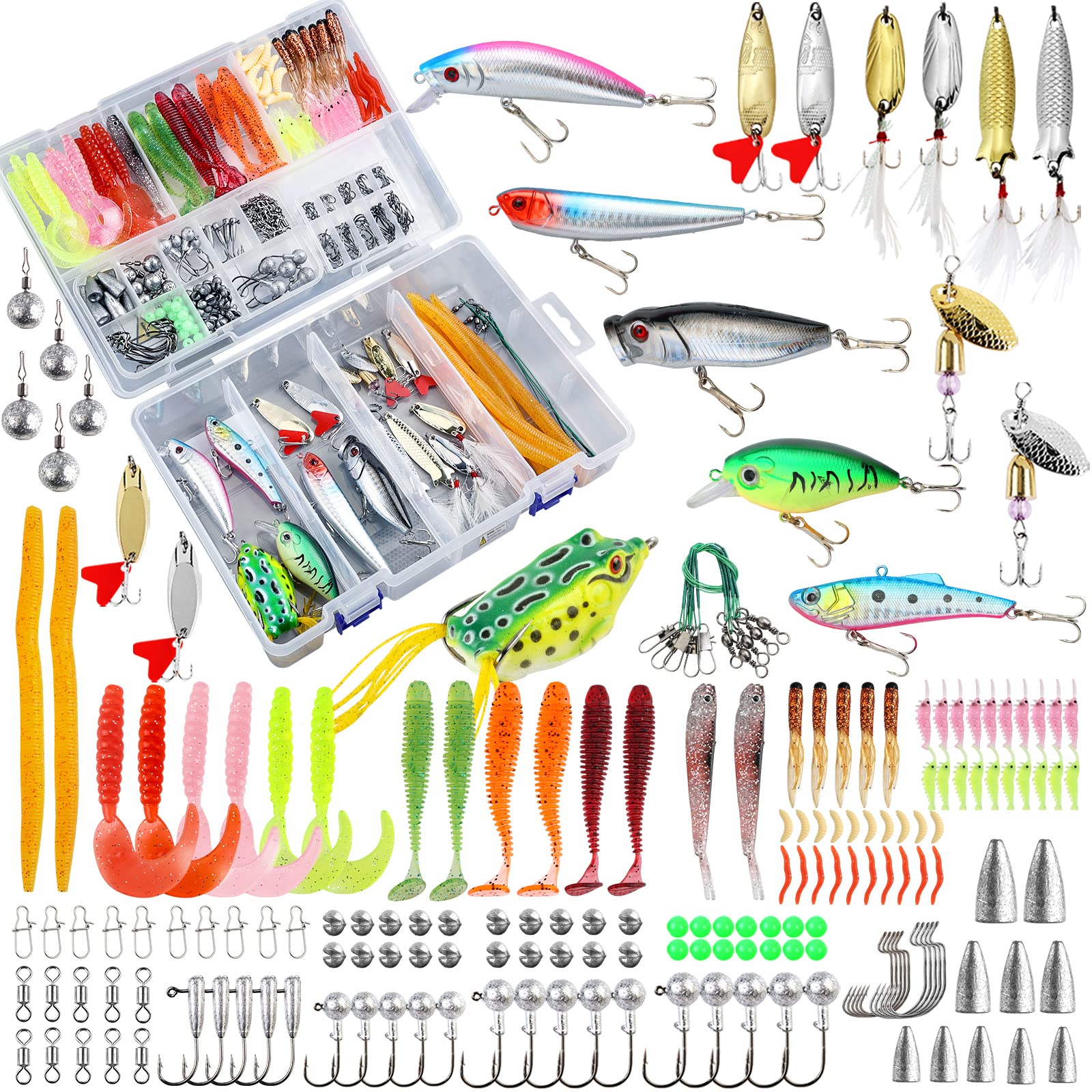 Bass Fishing Fish Tales Bait Shop Complete Fishing Tackle Box 393-Piece Fishing Lures Kit Complete Bass Fishing Fish Tales Bait Shop Complete Fishing Tackle Box 393-Piece Fishing Lures Kit Complete
