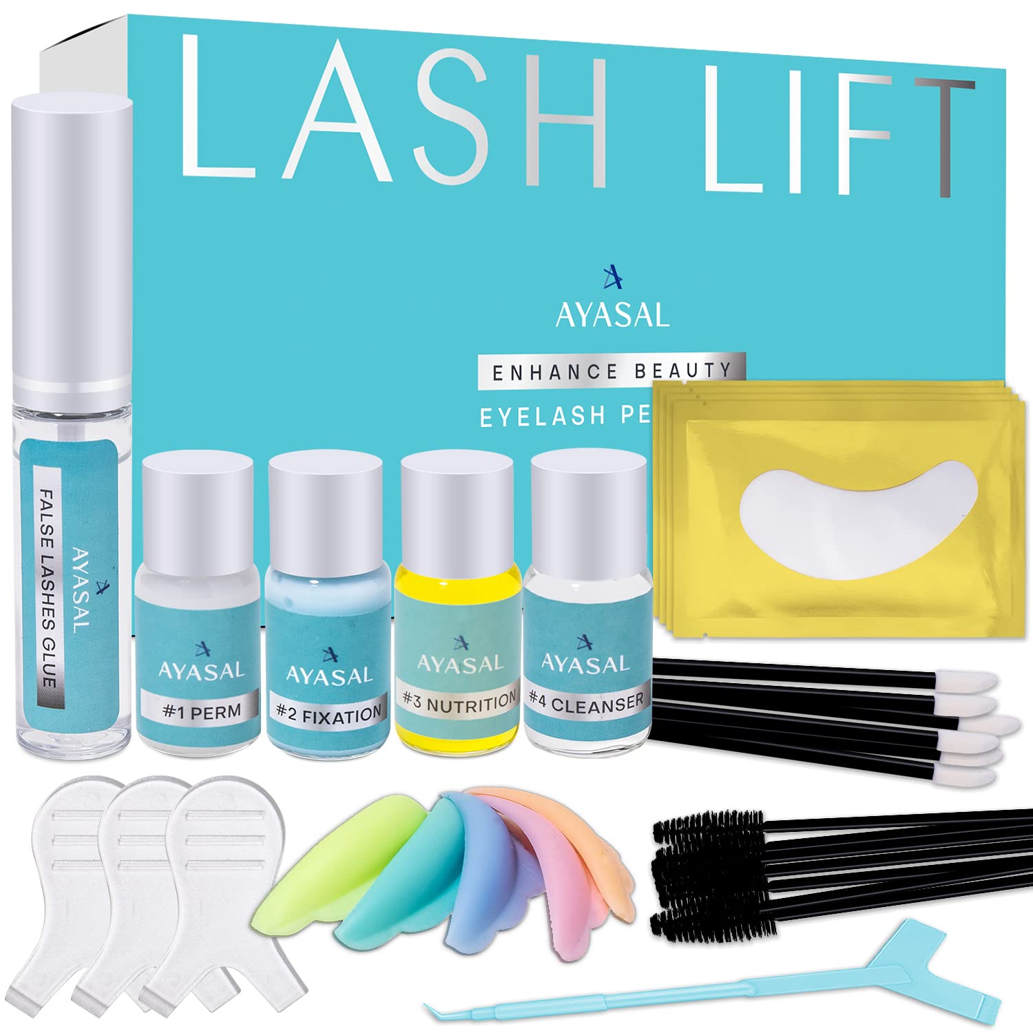 AYASAL Lash Lift Kit Eyelash Perm Kit, With Detailed Instruction Eyelash Lift Kit, Easy for Beginner and Professional Lash Perm