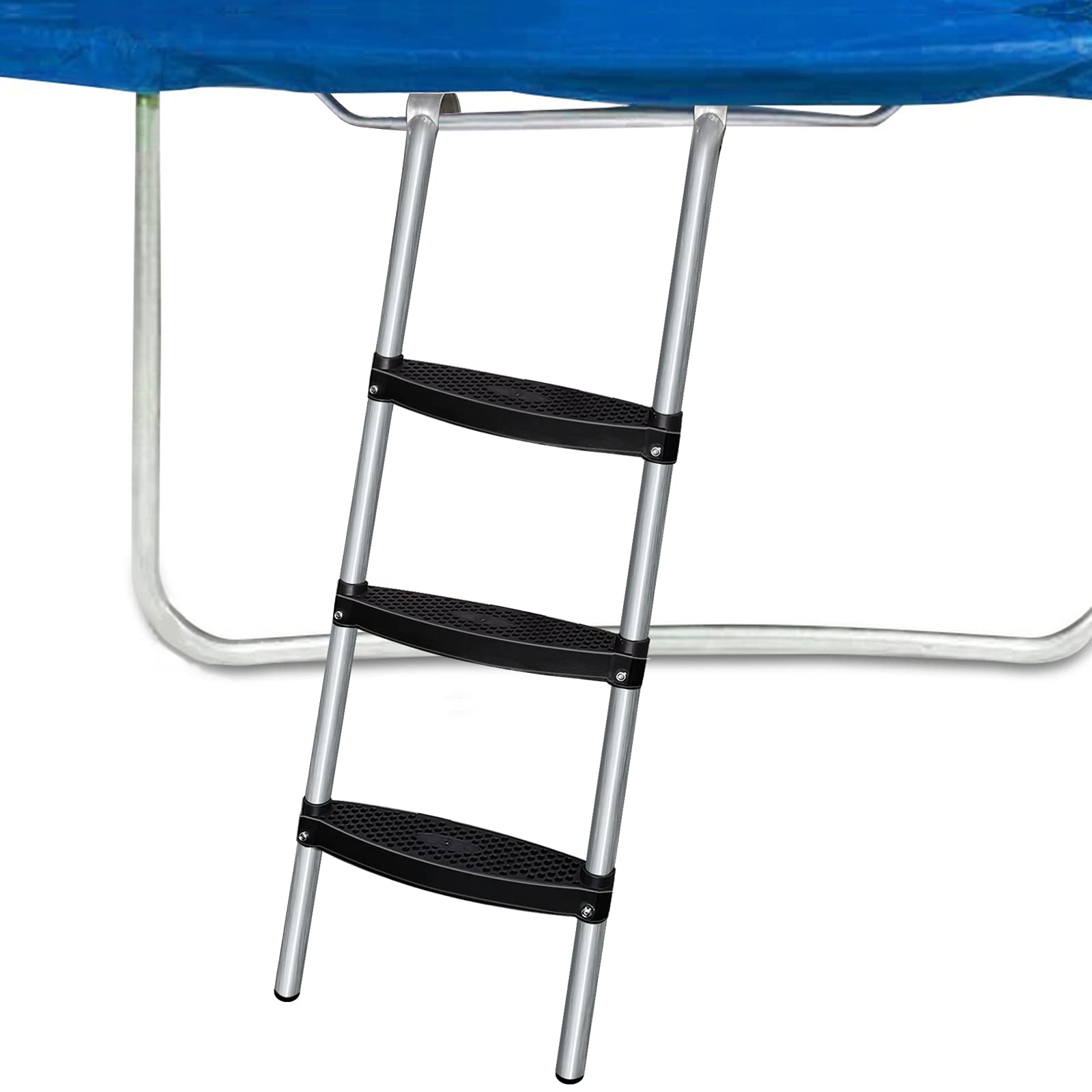 Rukars Trampoline Ladder, 3-Step Wide Universal Trampoline Ladder for Kids, Easy to Install Trampoline Accessories Trampoline St