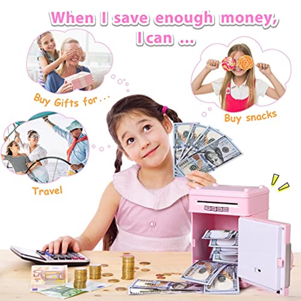 MAGIBX Piggy Bank Toys for 5 6 7 8 9 10 Year Old Girl Gifts, Money Saving Box for Teen Girls Toys Age 6-8-10-12, Christmas Birth