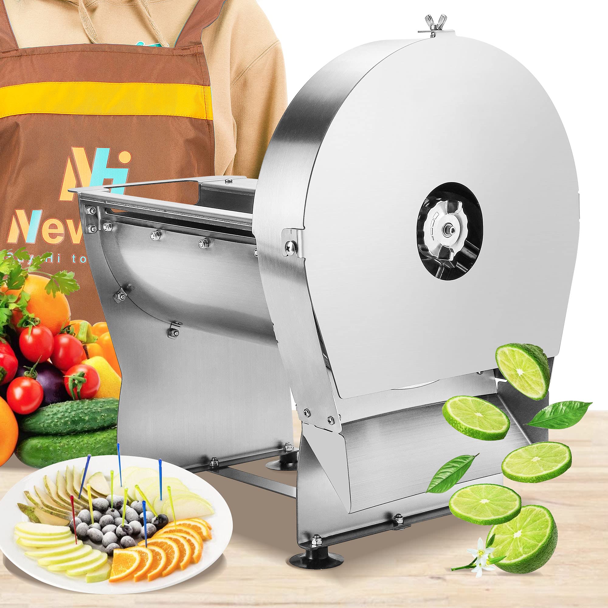 Newhai 0-10mm Commercial Onion Slicer Potato Chips Slicer Sweet Potato Slicer Tomato Slicing Machine Electric Cabbage Shredder M