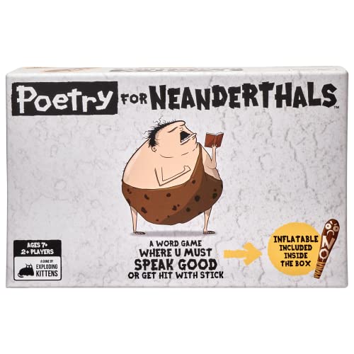 Exploding Kittens LL Poetry for Neanderthals by Exploding Kittens LLC - Family Card Game for Adults, Teens & Kids , White