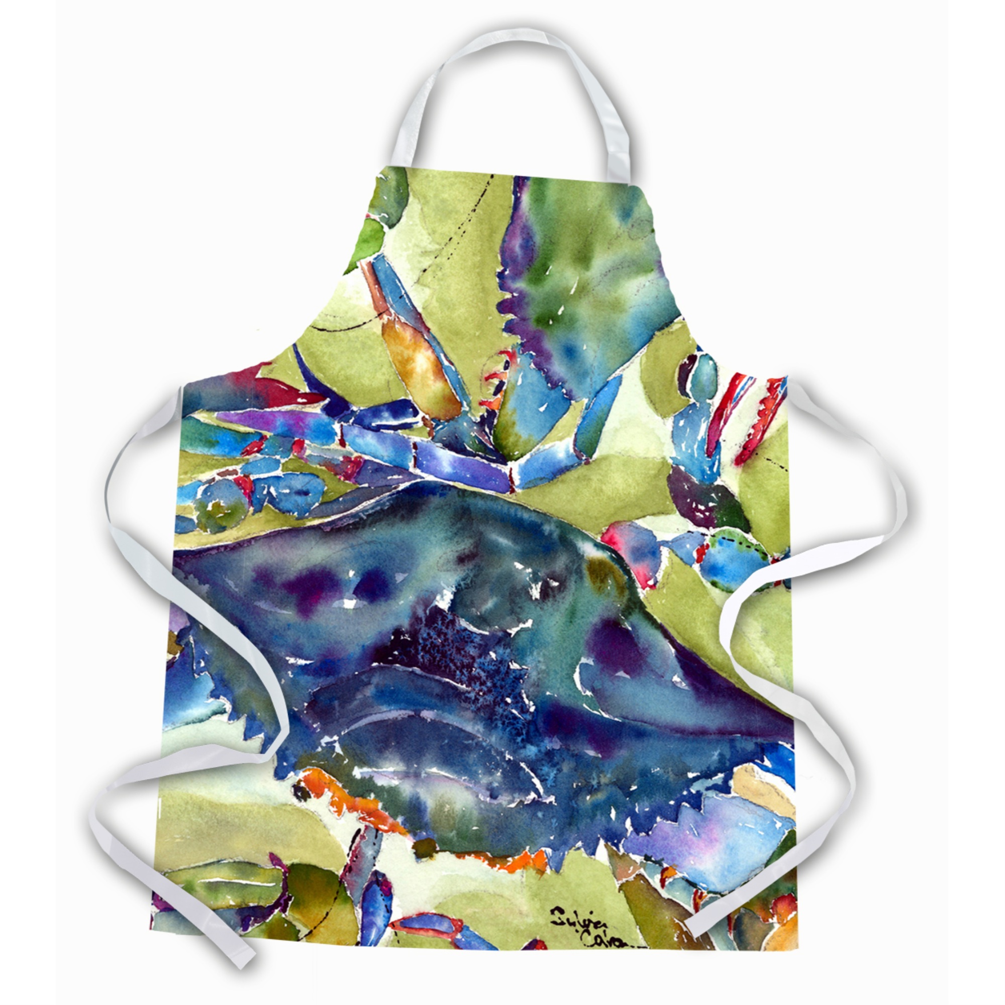 Caroline's Treasures "Caroline's Treasures 8512APRON Crab All Over Apron, Large, Multicolor"