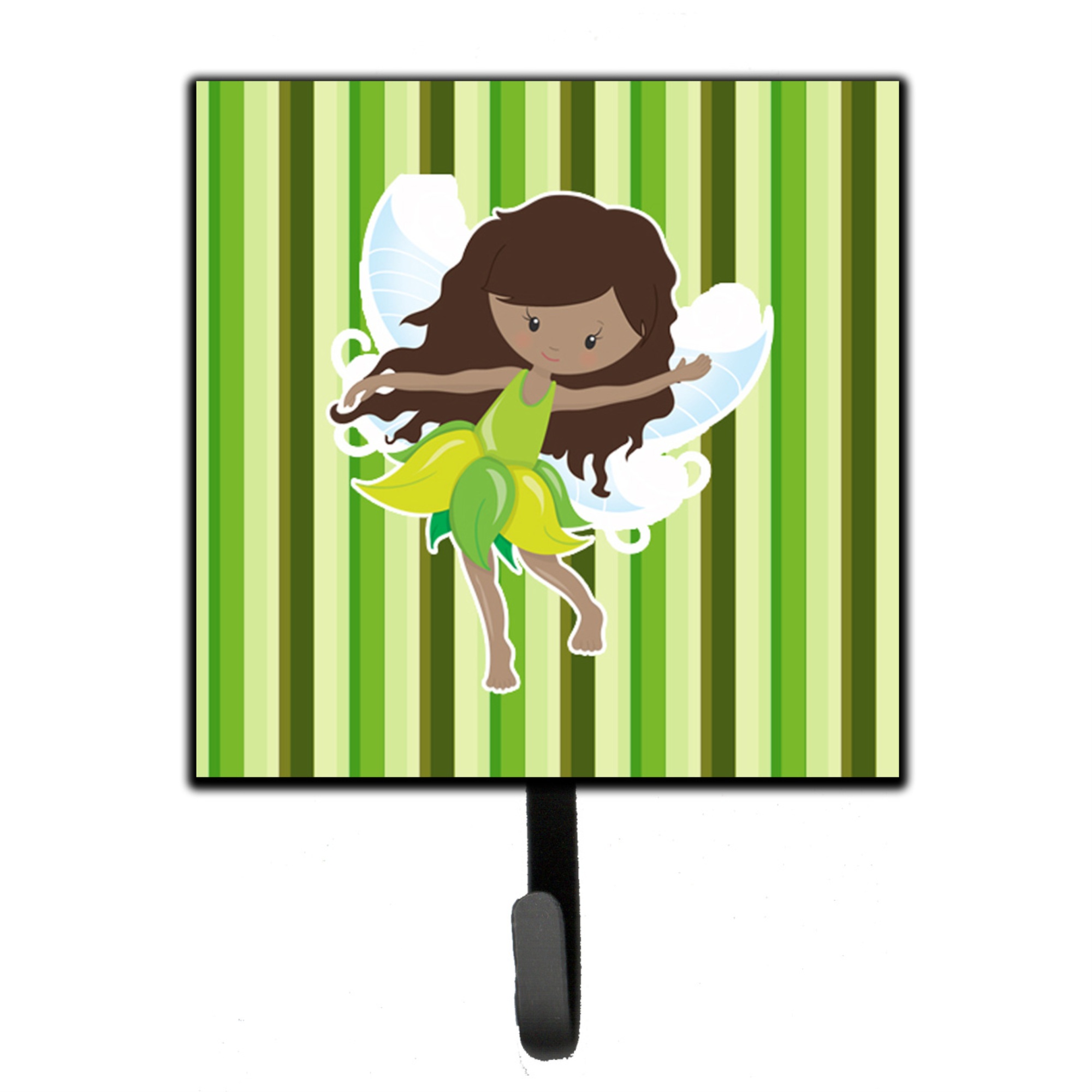 Caroline's Treasures "Caroline's Treasures Fairy Green Stripes Wall Hook, Small, Multicolor"