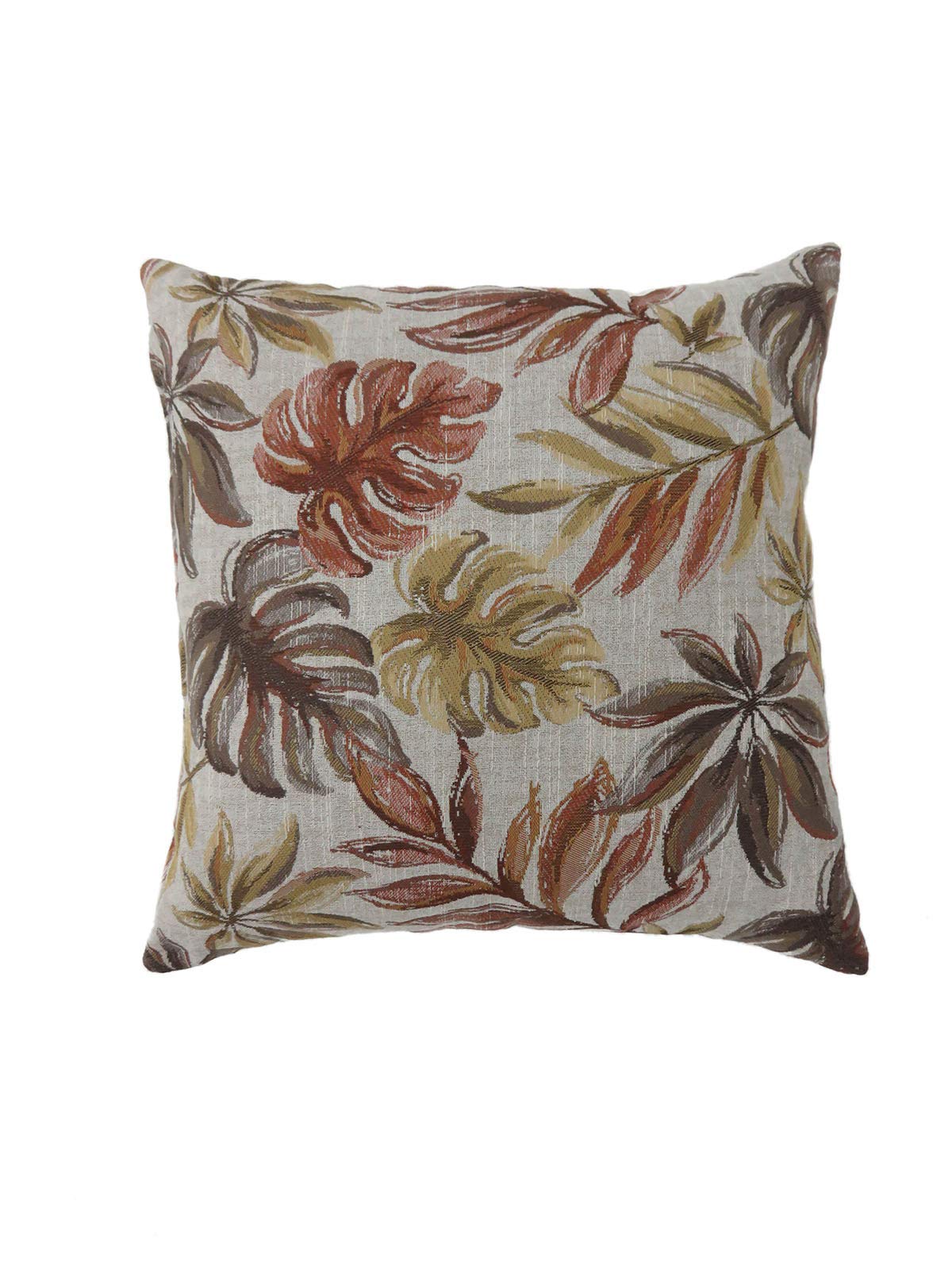Benjara Contemporary Style Leaf Designed Set of 2 Throw Pillows, Multicolor